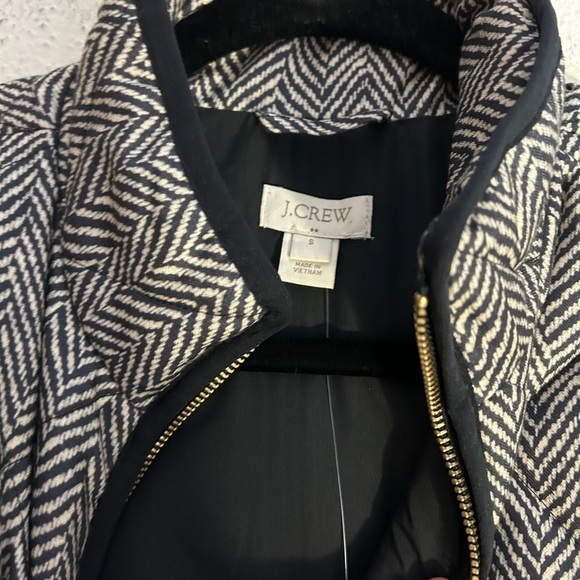 NWT J. Crew Factory Black White Herringbone Quilted Vest Small - Picture 3 of 7